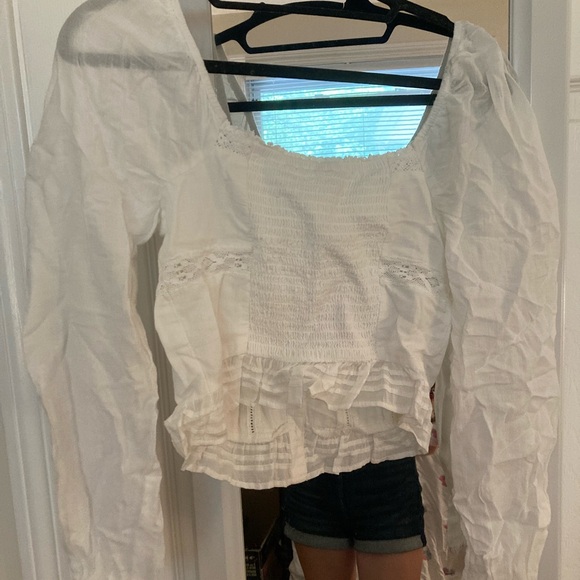American Eagle Outfitters Cream Lace Blouse - Picture 6 of 8
